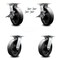 Service Caster 8 Inch Glass Filled Nylon Caster Set with Roller Bearing 4 Swivel Lock 2 Brake SCC-35S820-GFNR-SLB-BSL-2-BSL-2 - alternate 1